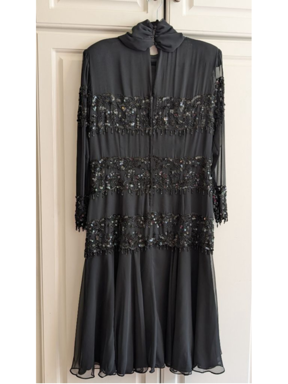 Women's Jack Bryan Black Long Sleeve Sequin Embellished Dress - Picture 2 of 6